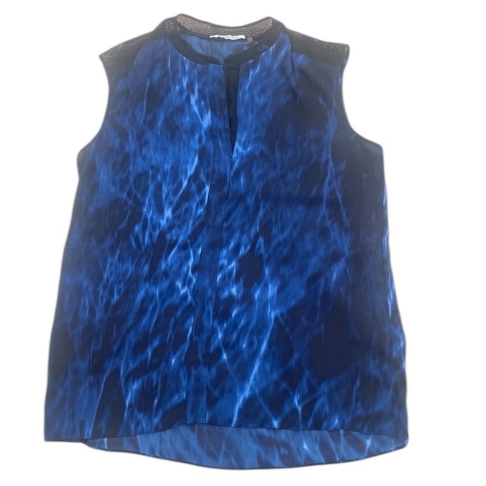 TAHARI Sleeveless Mesh Trim Tank Top XS
